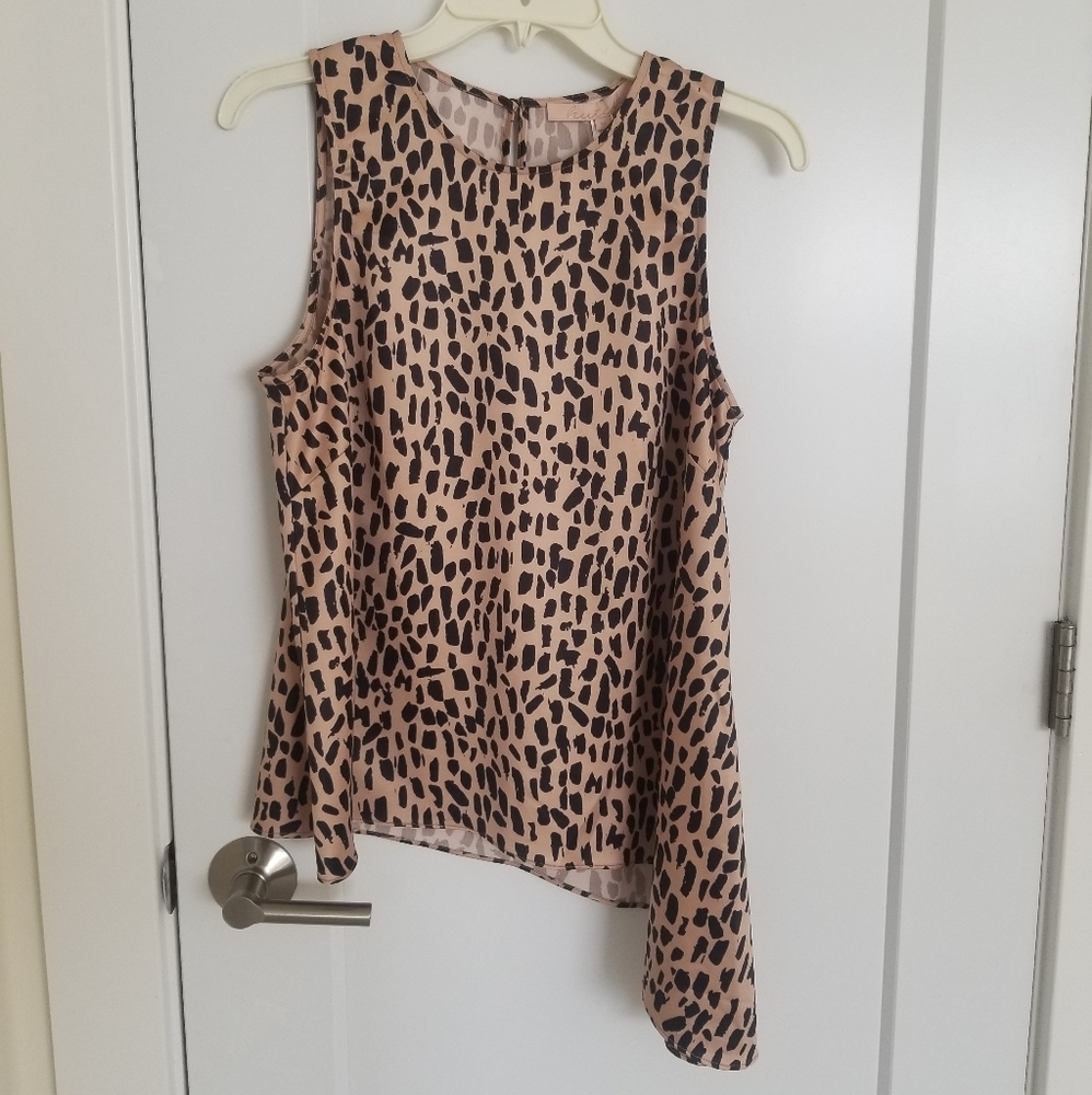 Anthropologie Leopard Asymmetrical Top NWT
